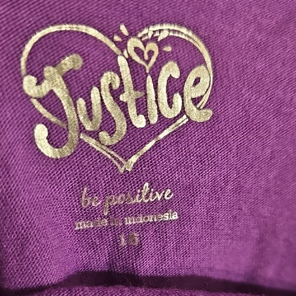 Justice Floral Girl's Top in Vibrant Orange and Purple Size 16